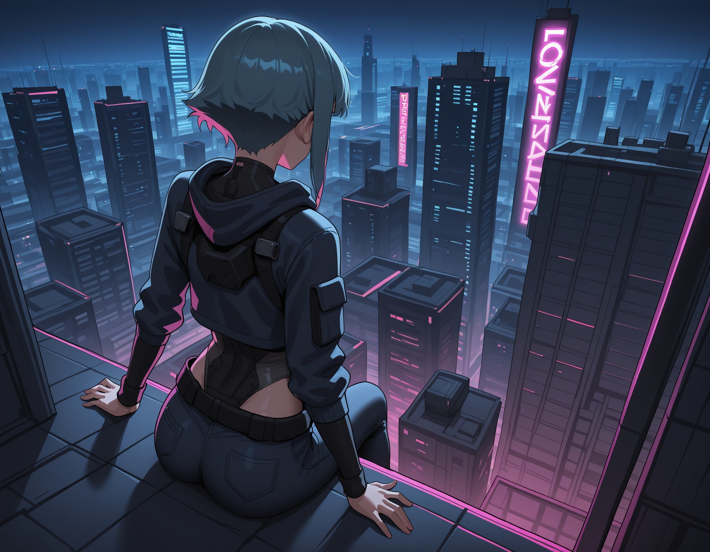 1girl,  5t4nd1ng_0n_3dg3,  rooftop on Tensor.Art