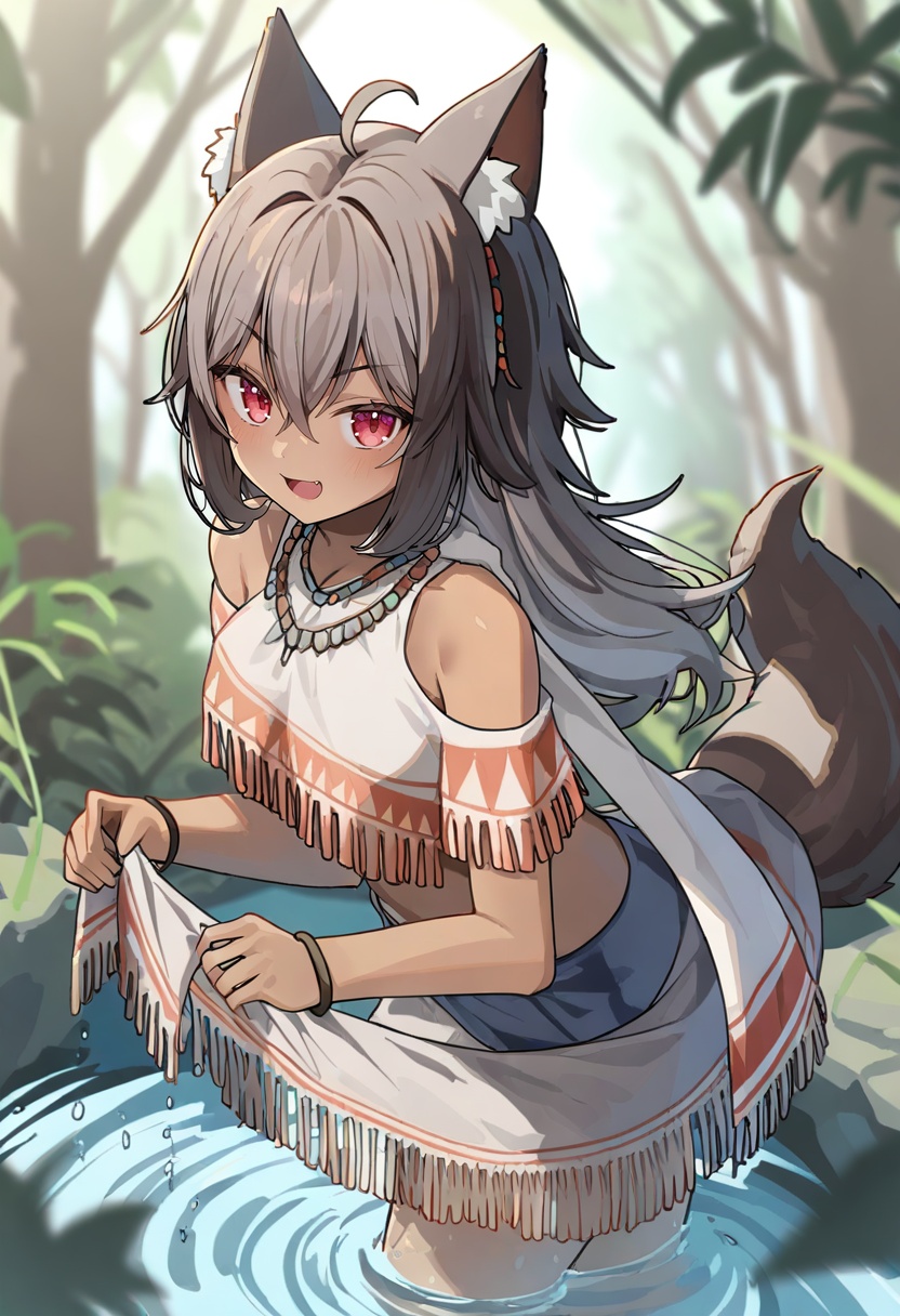 1girl,  animal ears,  dark skin on Tensor.Art