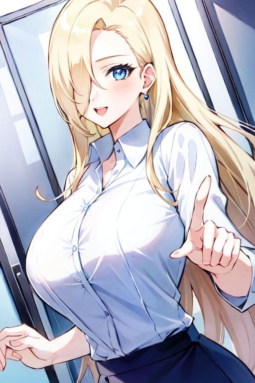 1girl,  big boobs,  hair over one eye on Tensor.Art