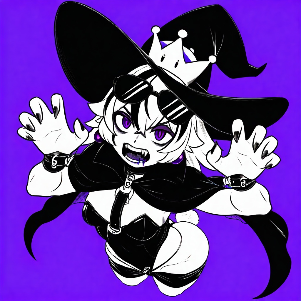 eyewear on head,  witch hat,  ofuda on Tensor.Art