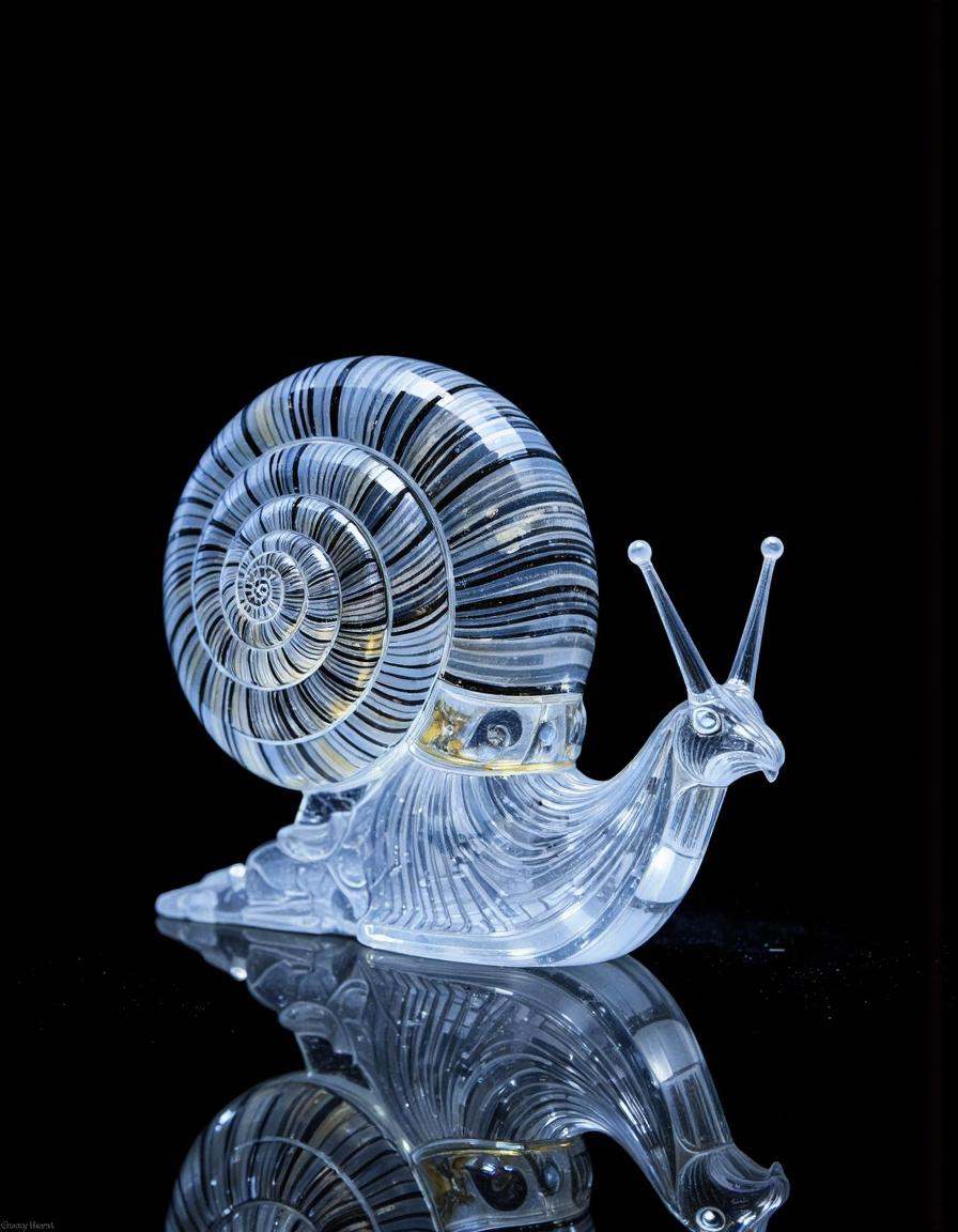 Luminous Snail glass,  abstract,  extremely detailed on Tensor.Art