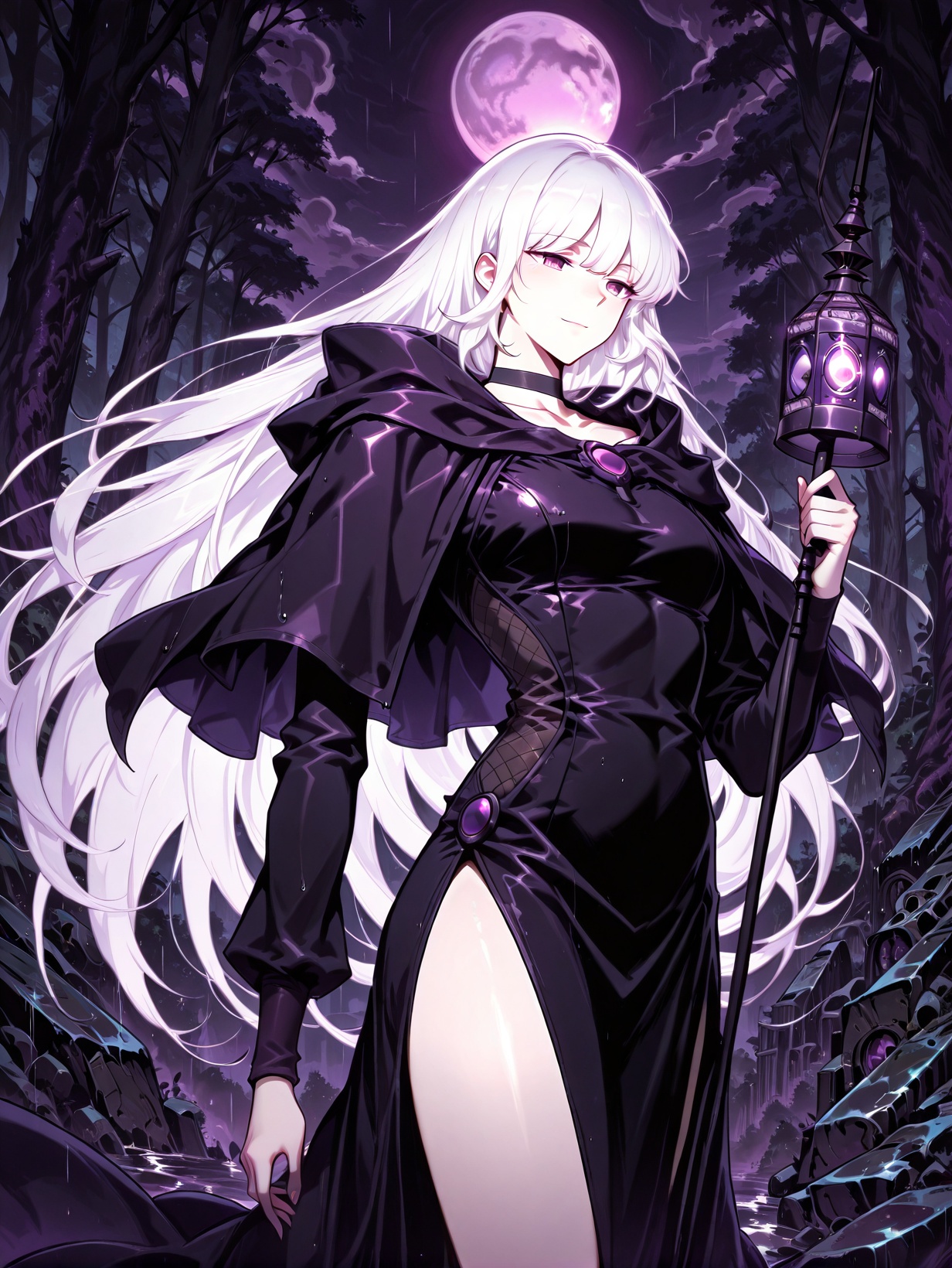 1 girl,  solo,  purple eyes on Tensor.Art