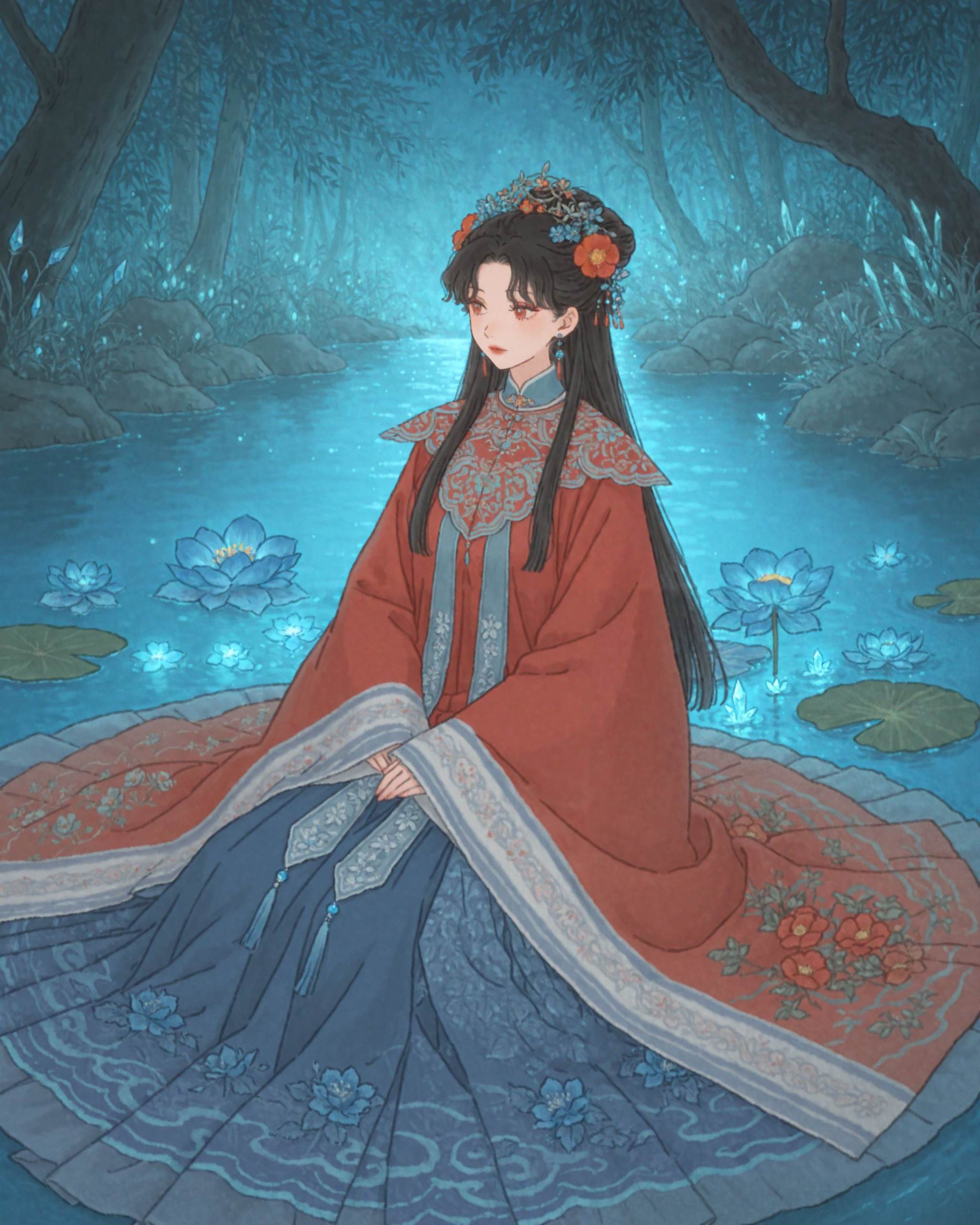 1girl,  yunjian,  black hair on Tensor.Art