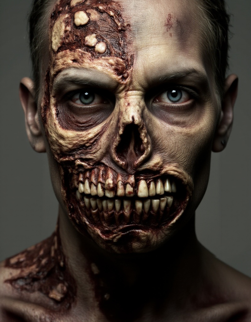 a zombie closeup face portrait on Tensor.Art