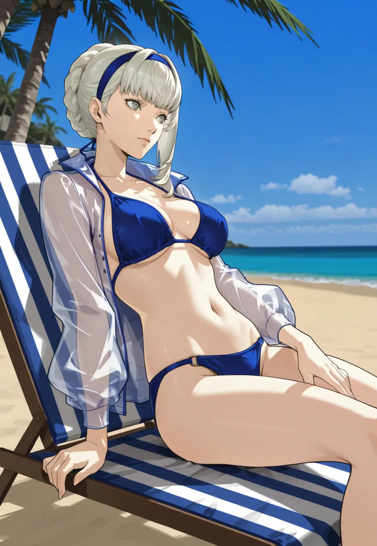 (persona,  ) blurry background,  beach on Tensor.Art