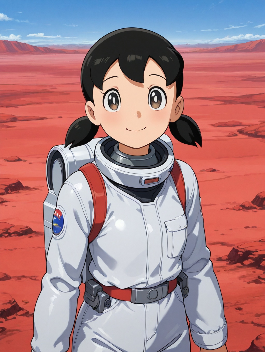 minamoto shizuka,  black hair,  twintails on Tensor.Art