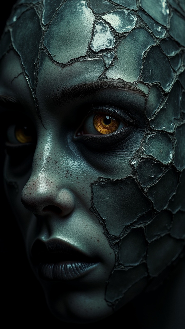 "Through shattered mirrors of memories,  reflections of a soul emerge,  fragmented yet beautiful." on Tensor.Art