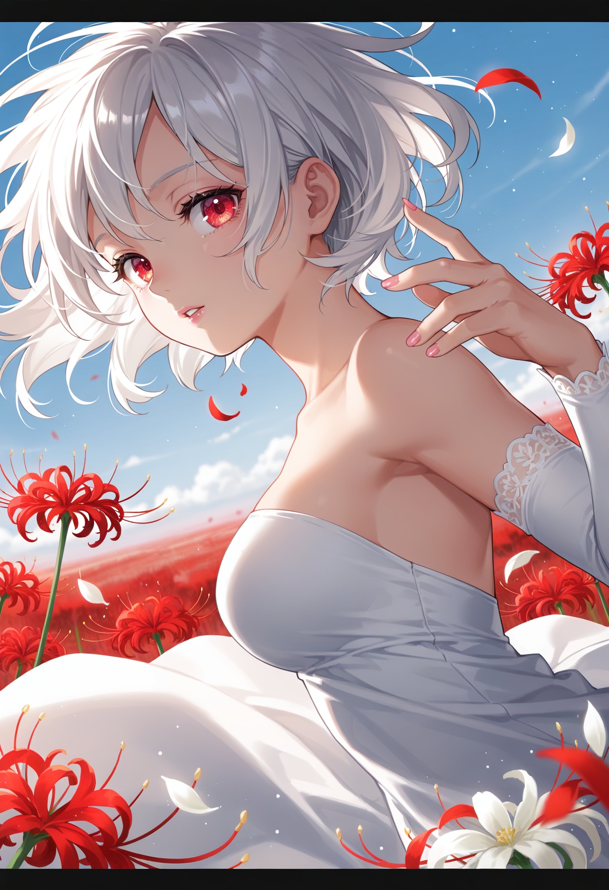 1girl,  original,  bare shoulders on Tensor.Art