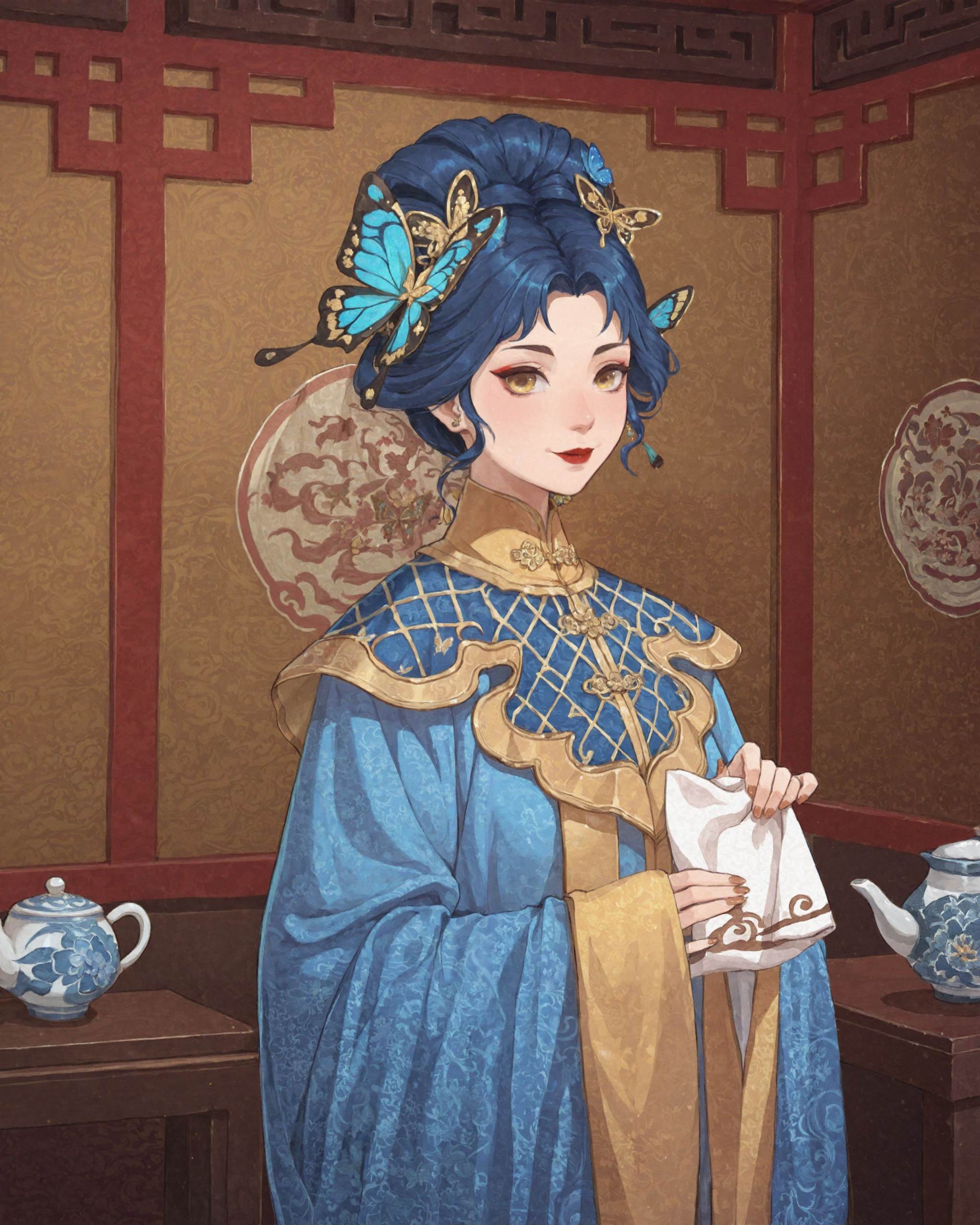 1girl,  yunjian,  blue hair on Tensor.Art
