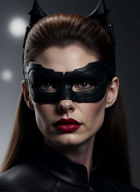Catwoman wears a mask. closeupface portrait. on Tensor.Art