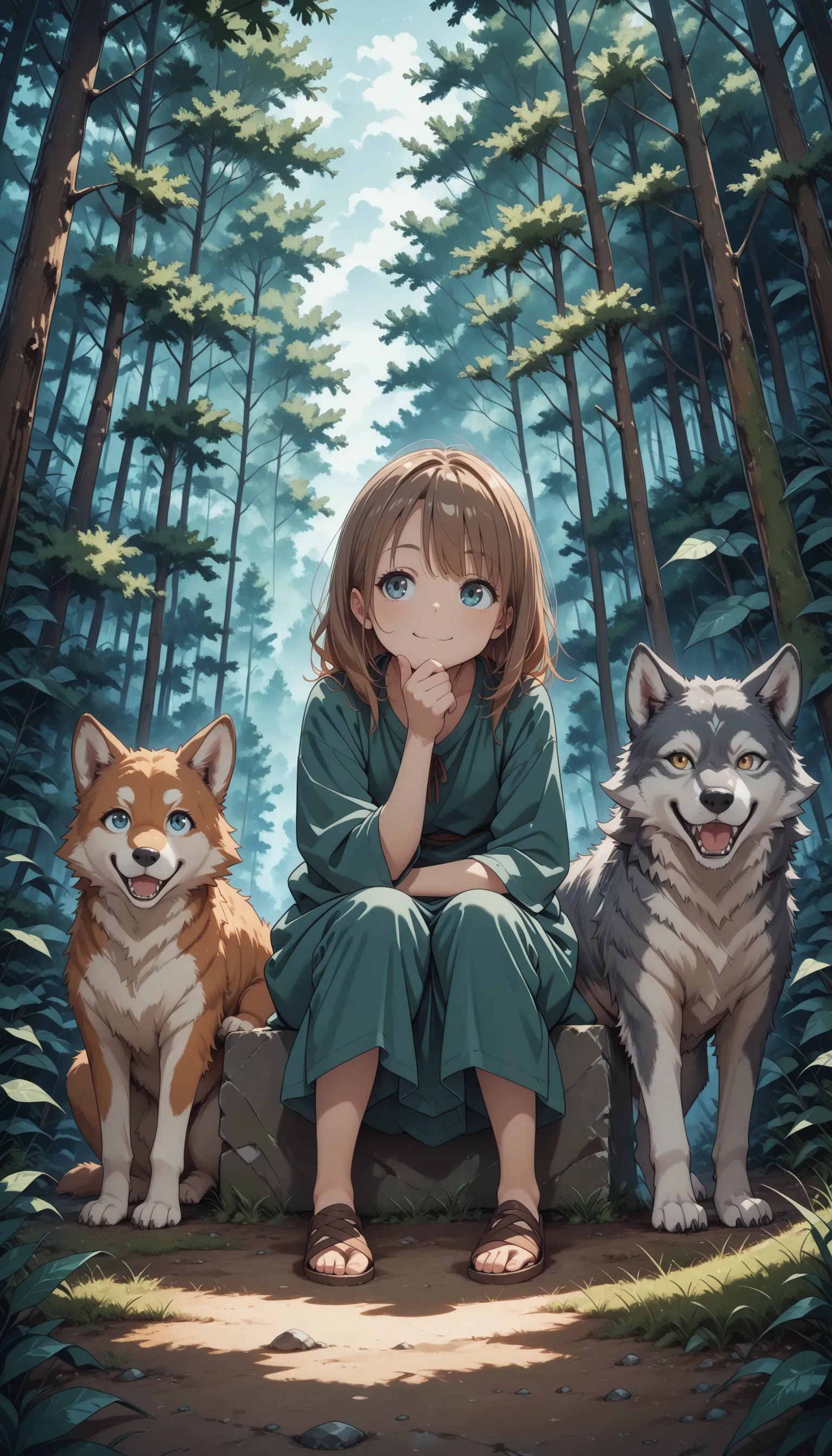 1girl,  smile,  hand on own chin on Tensor.Art