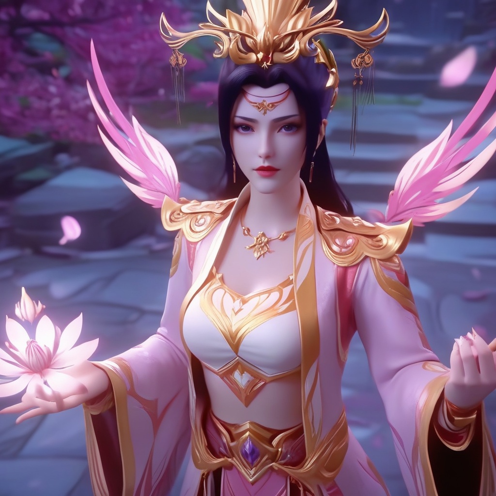 <lora:842-DA-XL-斗破苍穹-云韵-婚服:0.8>, (,1girl, ,best quality, ),,  ,ultra realistic 8k cg,, ,masterpiece, (( , )),, , , spirit blossom \(league of legends\),   ,   (cleavage),,  (), ,,