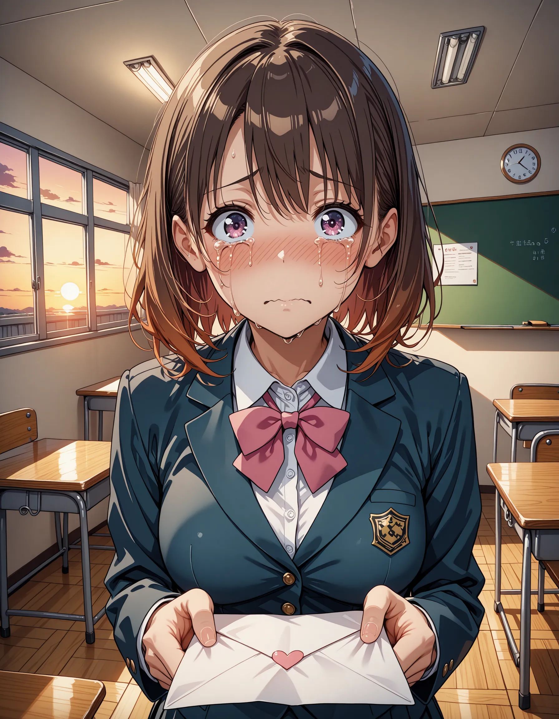 1girl,  crying,  school uniform on Tensor.Art