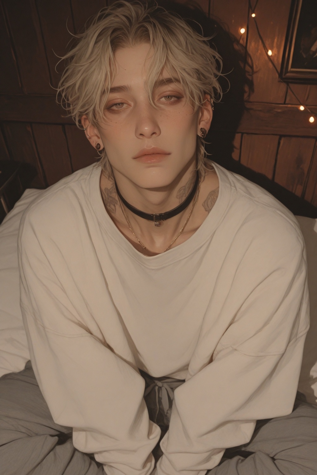 blonde_hair,  solo,  jewelry on Tensor.Art
