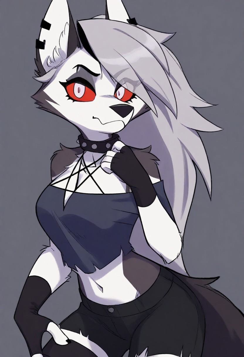 1girl,  LoonaIllustriousV1Hellhound,  furry female on Tensor.Art