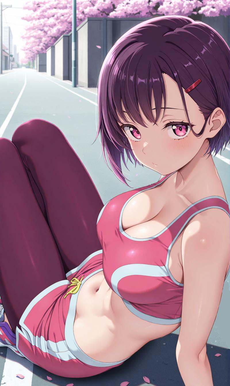 mikazuki shizuka,  purple hair,  pink eyes on Tensor.Art