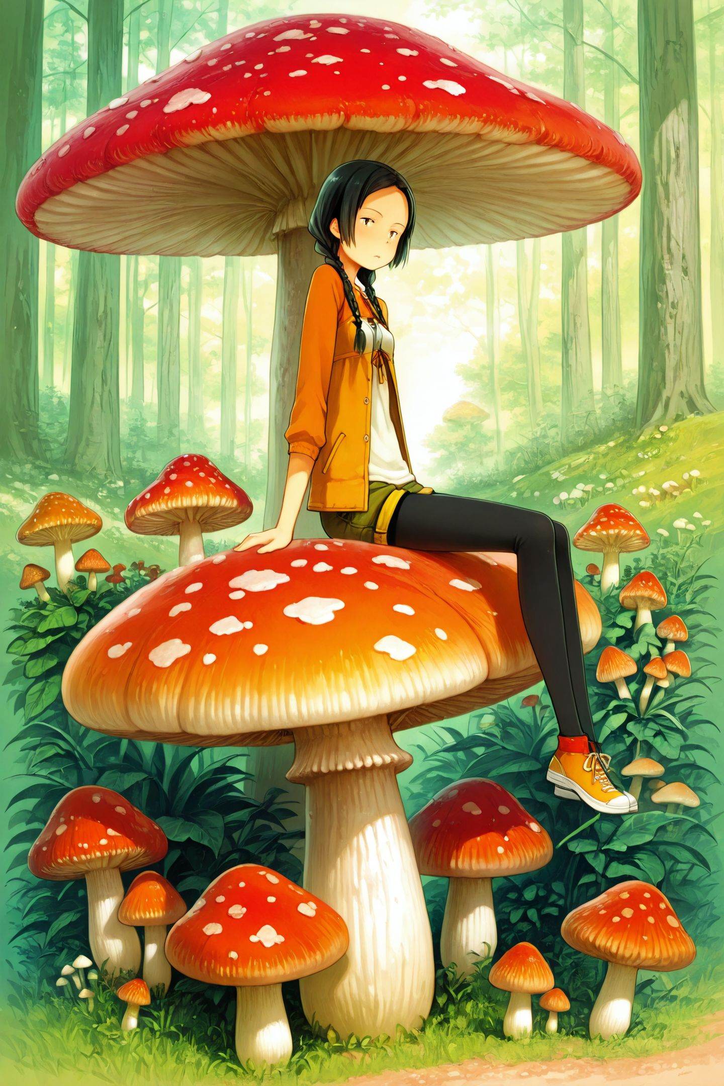 1girl,  mushroom,  solo on Tensor.Art