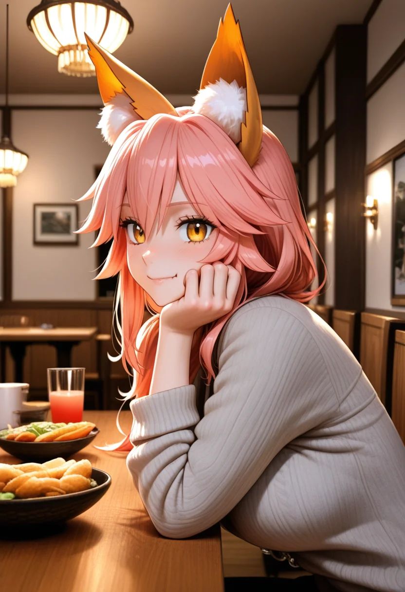 1girl,  tamamo \(fate\),  from side on Tensor.Art