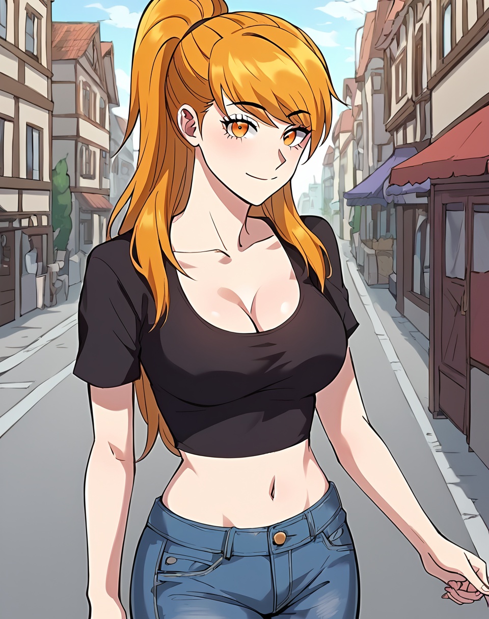 xiao_ninger,  orange hair,  orange eyes on Tensor.Art