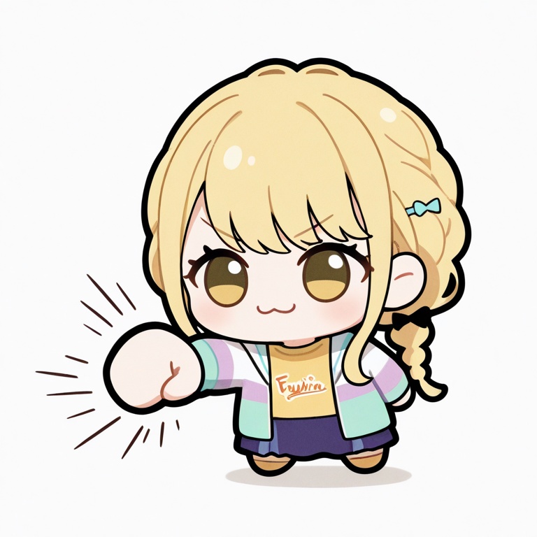 chibi,  punching,  2d nuinui on Tensor.Art