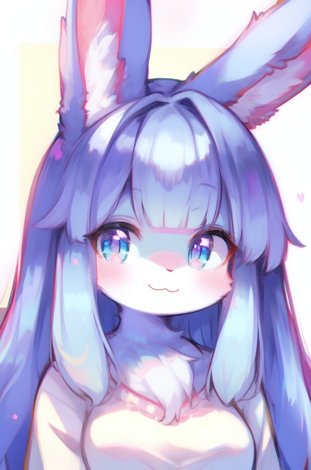 looking at viewer,  furry,  bunny gril on Tensor.Art