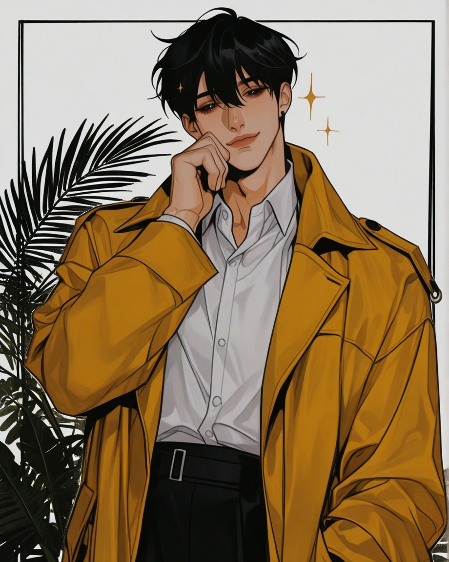 male focus,  solo,  mature on Tensor.Art