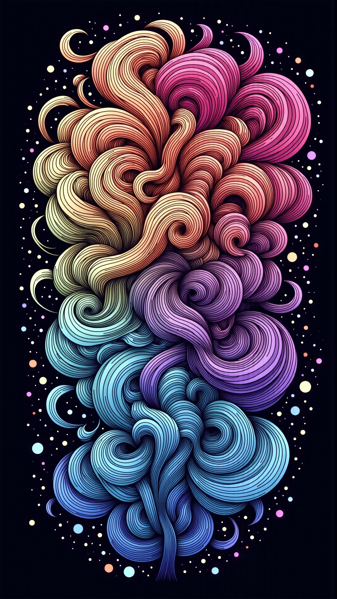 lineart,  colorful,  Smoke on Tensor.Art