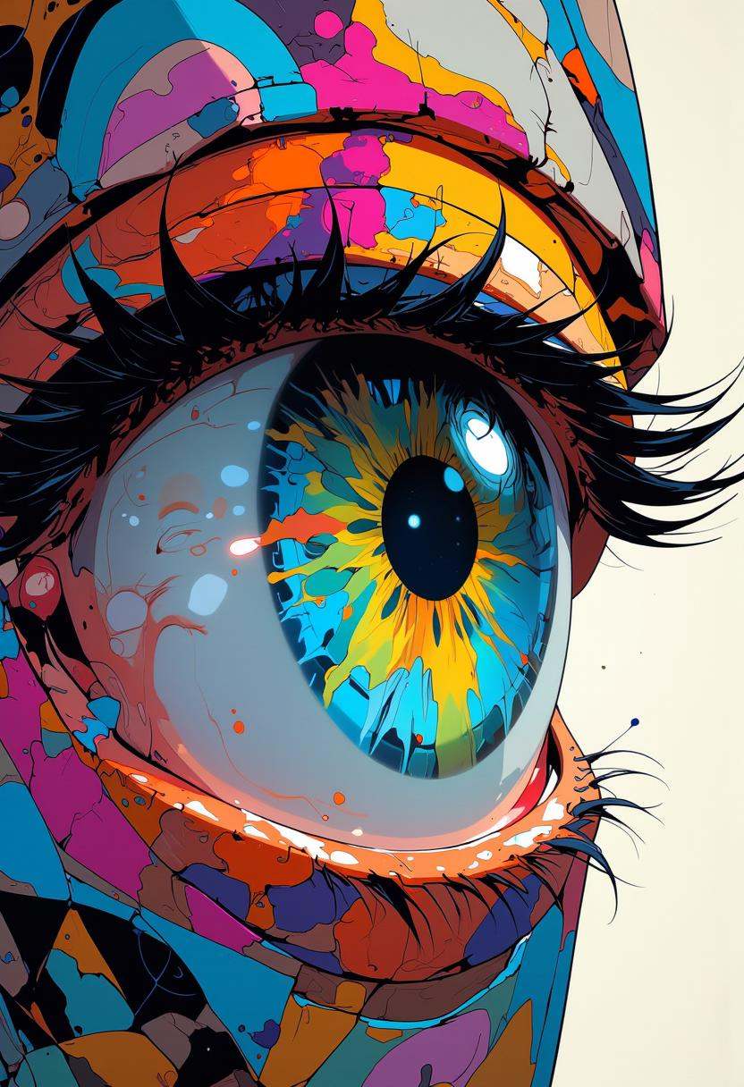 stylized abstract eye,  closeup,  extreme closeup on Tensor.Art