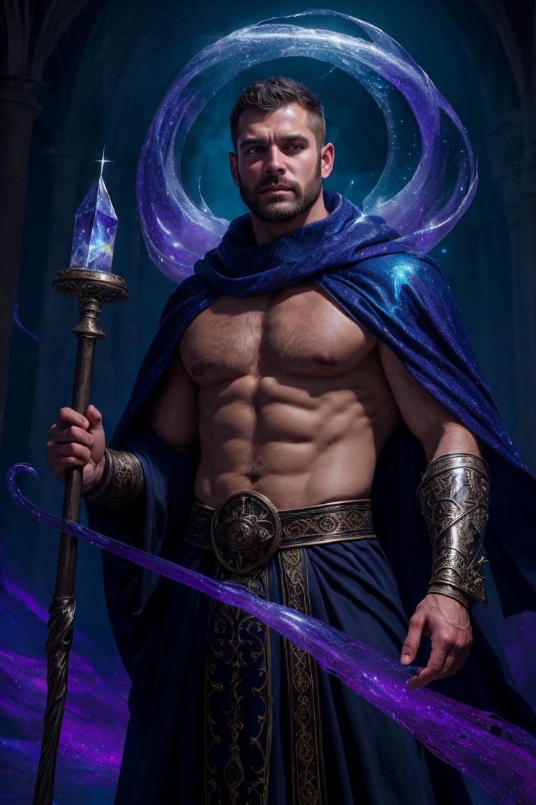 rule of thirds,  face portrait of a medieval fantasy mage,  mysterious man on Tensor.Art