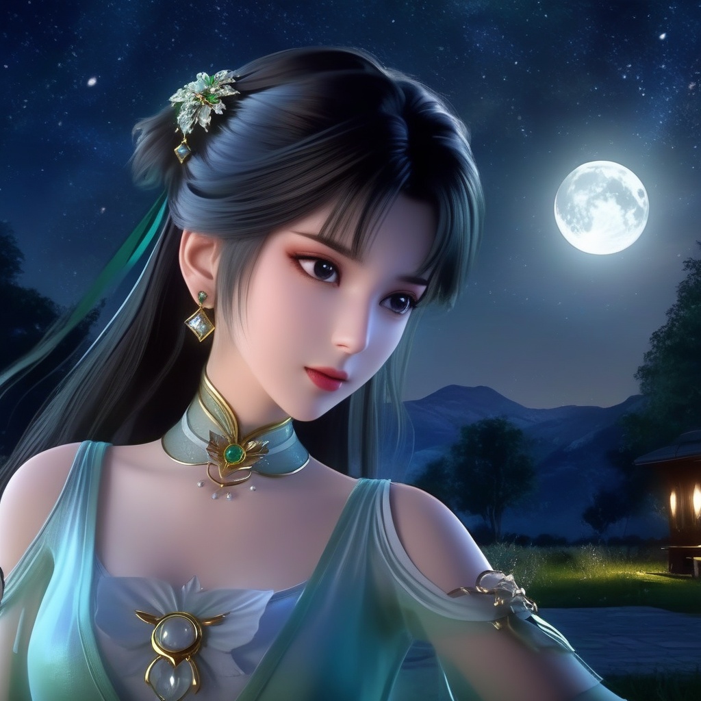 <lora:834-DA-XL-诛仙-碧瑶:0.8>, (,1girl, ,best quality, ),,masterpiece(,1girl,night, starry sky, milky way,outdoors, full moon,  night sky, darkness,  world of darkness, , ) ,ultra realistic 8k cg,   clean, masterpiece,     (( , )),, , , prestige, luxury, jewelry, diamond, gold, pearl, gem, sapphire, ruby, emerald, intricate detail, delicate pattern, charming, alluring, seductive, erotic, enchanting, hair ornament, necklace, earrings, bracelet, armlet,halo((, )), (),