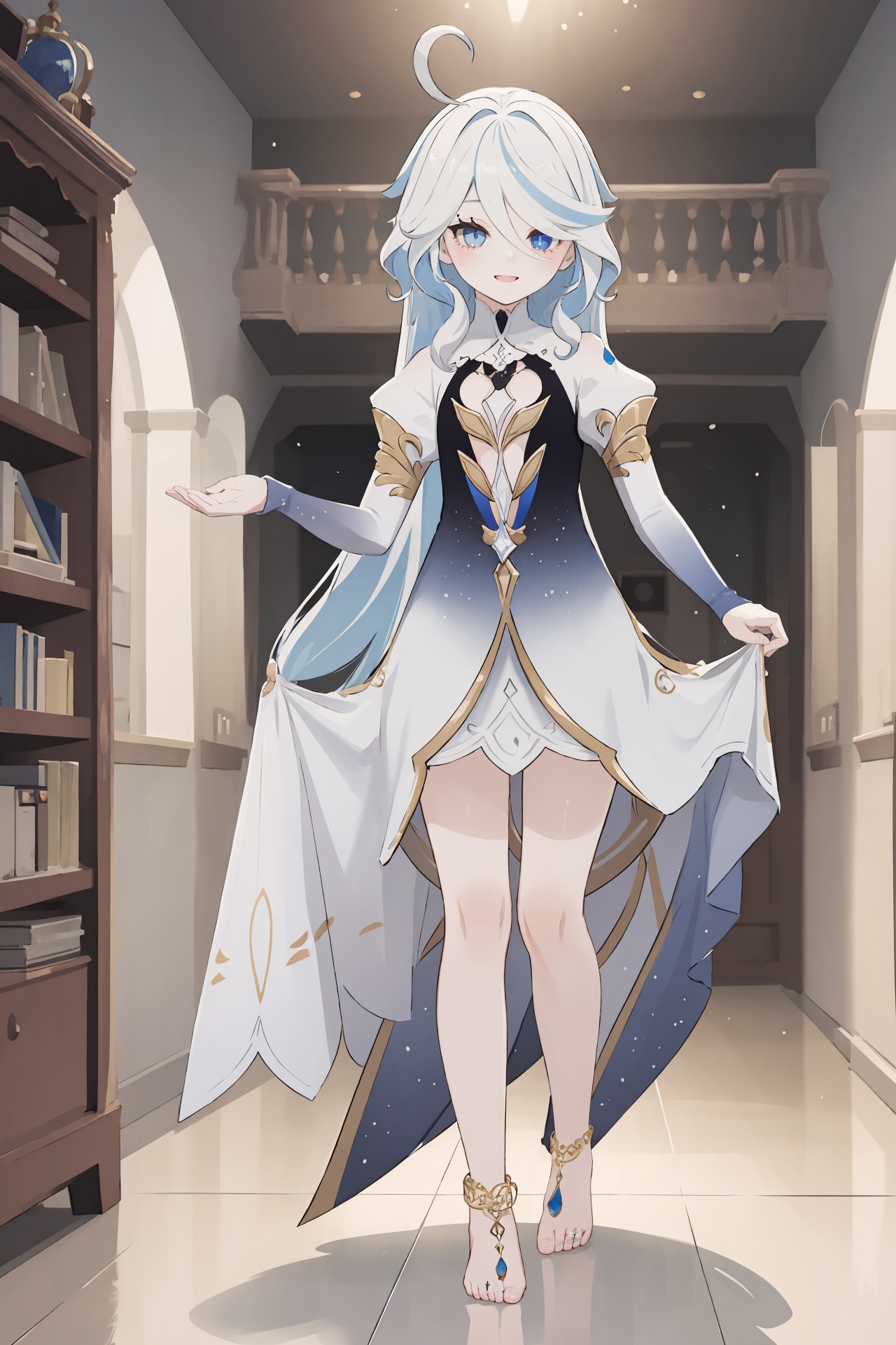 1girl,  focalors \(genshin impact\),  heterochromia on Tensor.Art