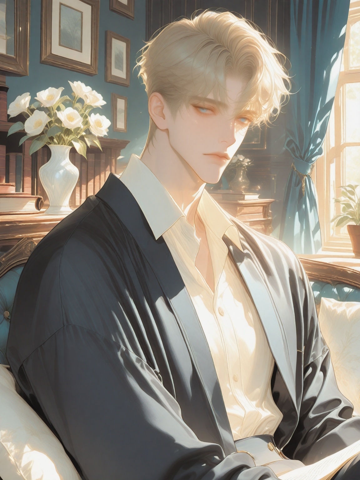 1boy,  bishounen,  solo on Tensor.Art