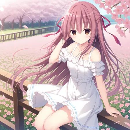 Mado Hasune art,  Misakura Rin,  hair ribbon on Tensor.Art