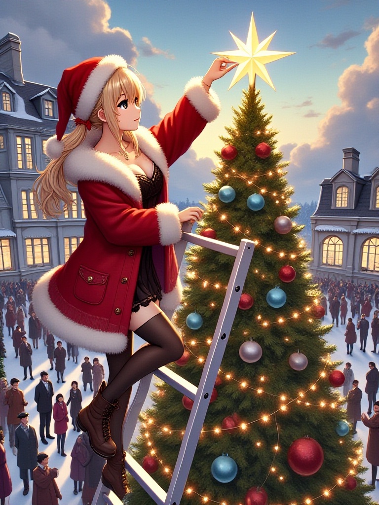 masterpiece,  best quality,  christmas tree with festive lights on Tensor.Art