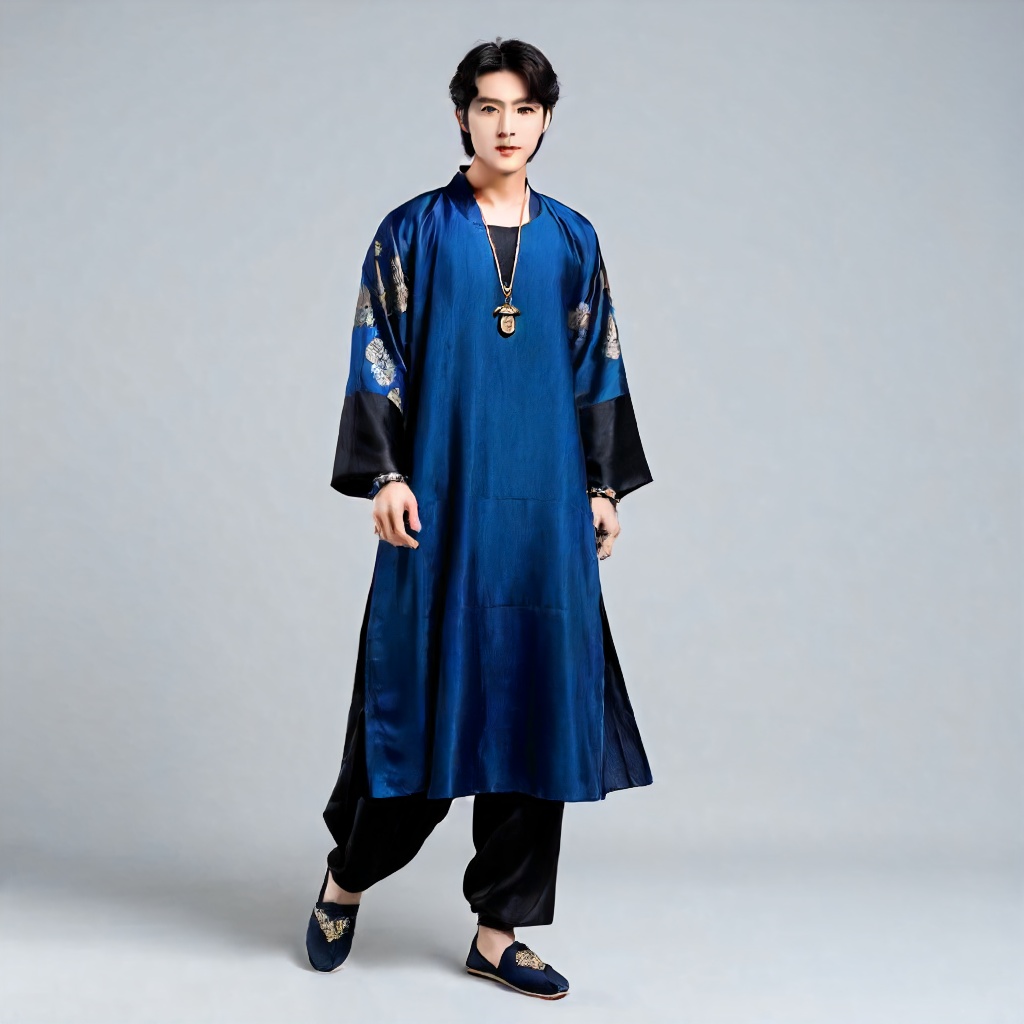 blue hanfu,  hanfu,  solo on Tensor.Art