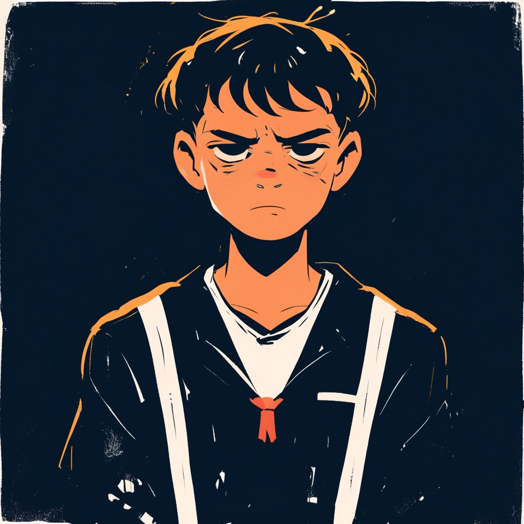 a boy in a sailor suit frowning on Tensor.Art