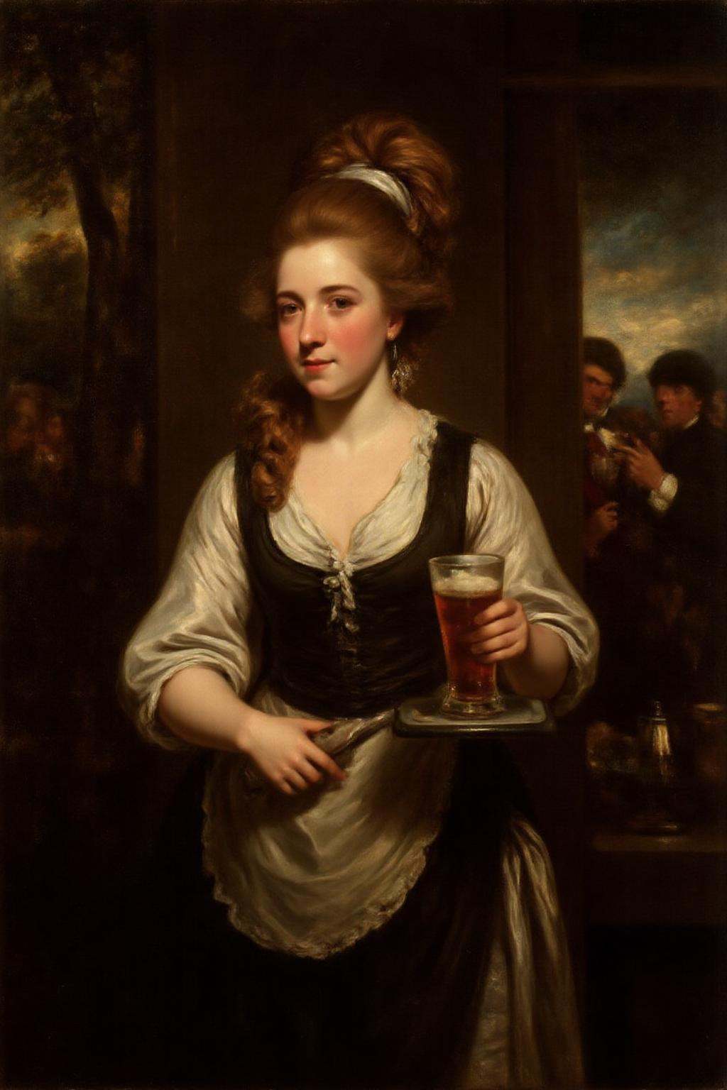 jore1 painting. The air buzzes with the energy of a busy 18th century tavern,  a mix of music,  conversation on Tensor.Art