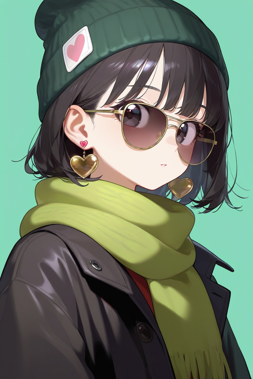 1girl,  black hair,  jewelry on Tensor.Art