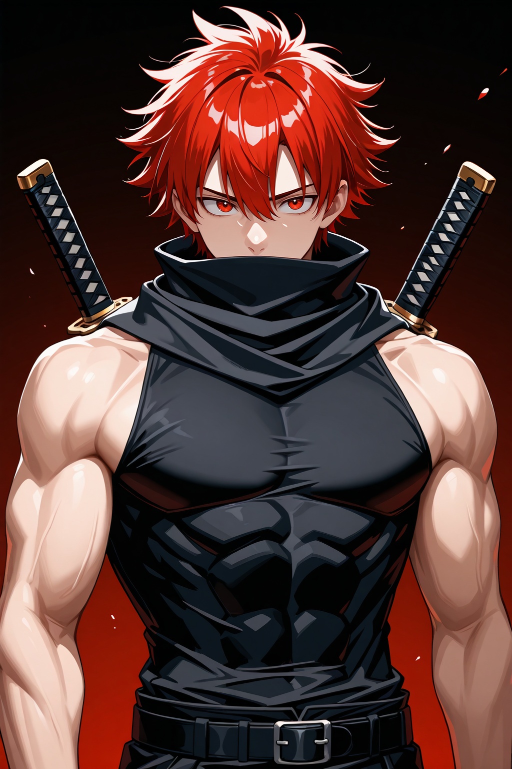 1boy,  black_scarf,  black_shirt on Tensor.Art