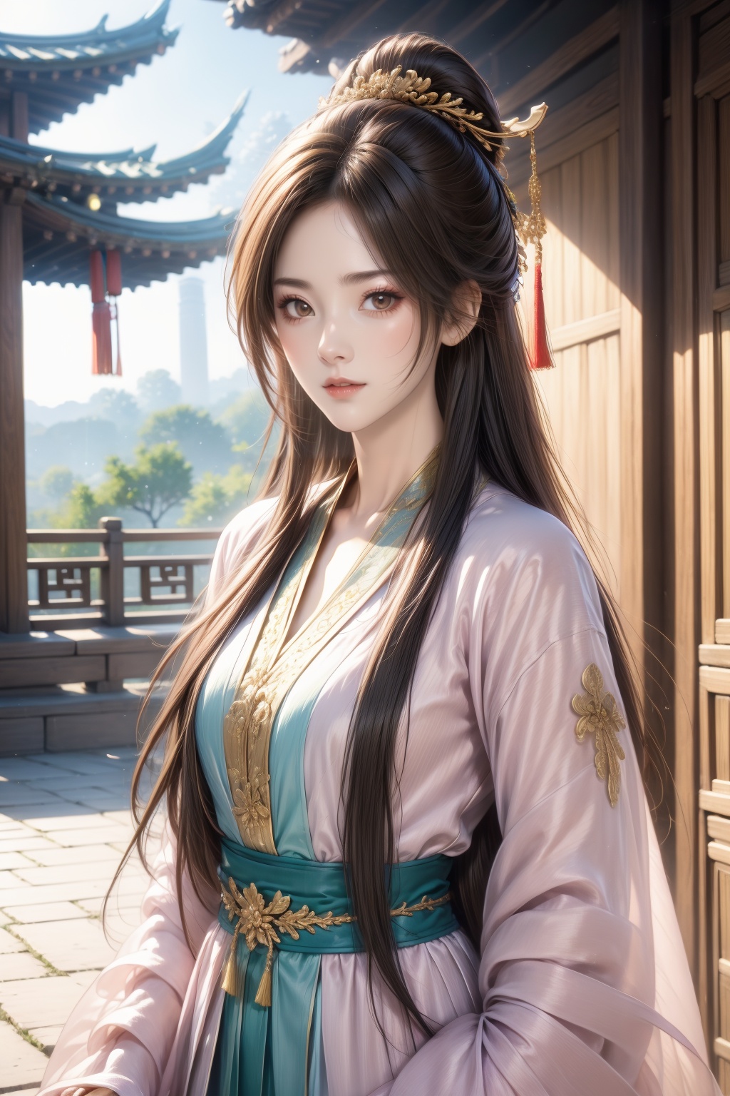 upper body,  1girl,  brown hair by 天TIN on Tensor.Art