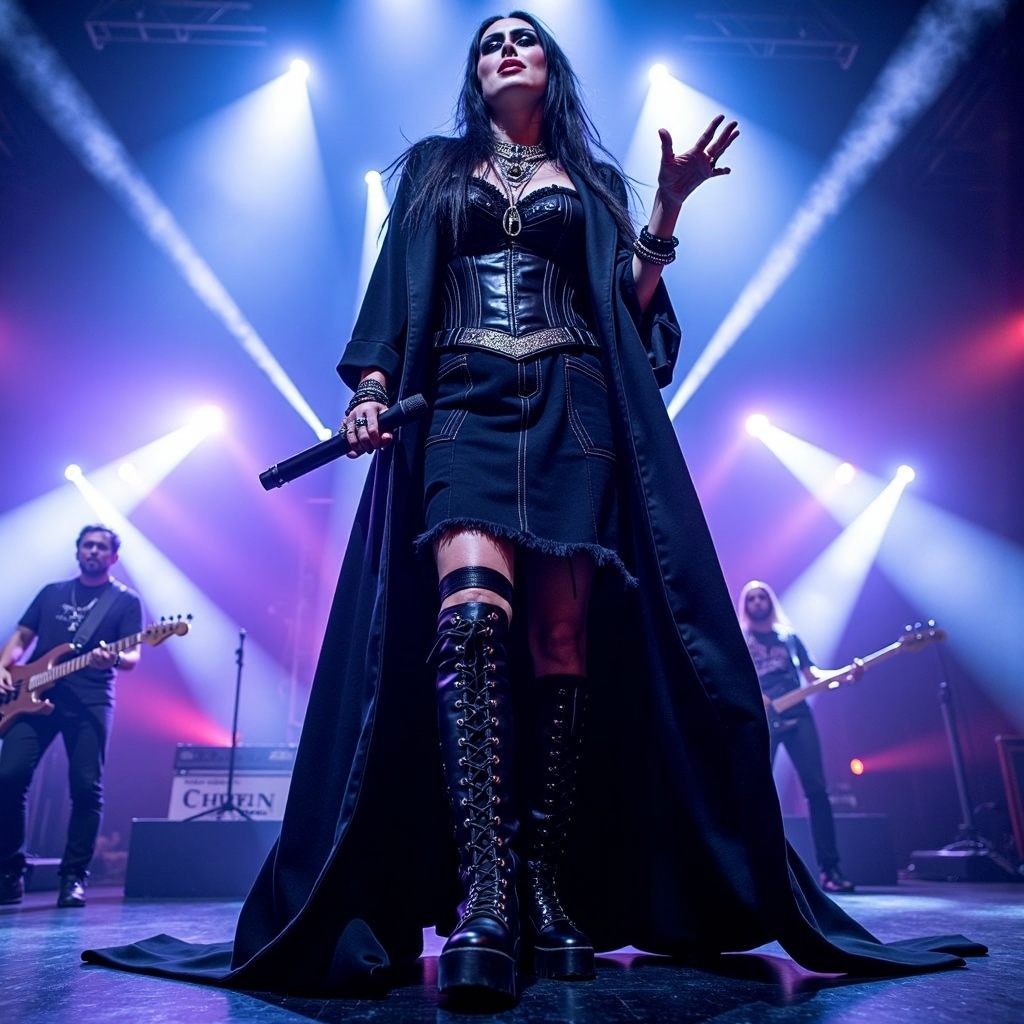 shrdl,  cinematic,  a metal rock singer on Tensor.Art