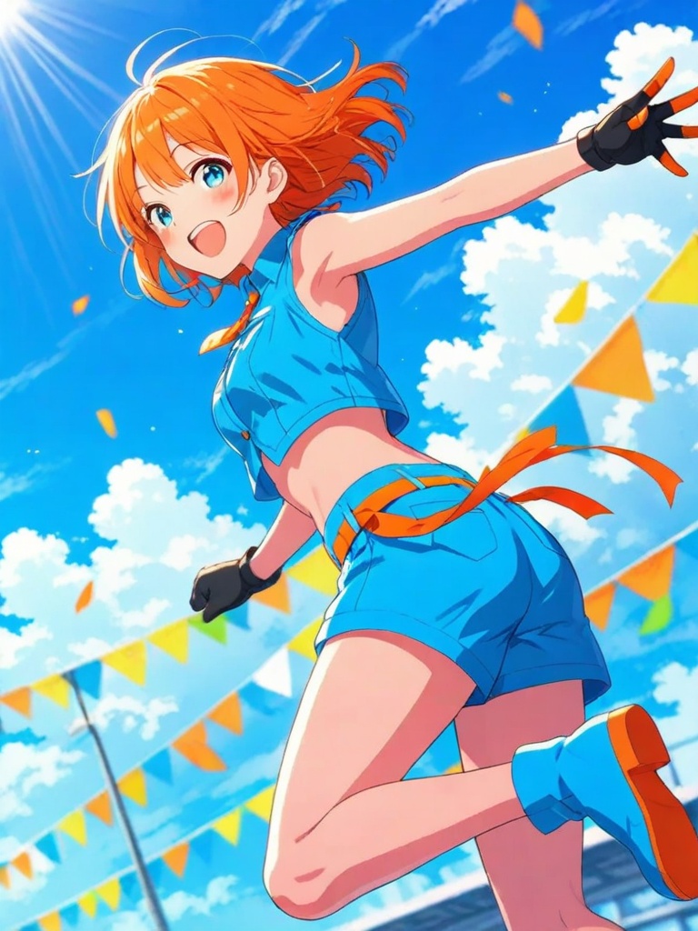 anime girl,  digital art,  vibrant colors on Tensor.Art