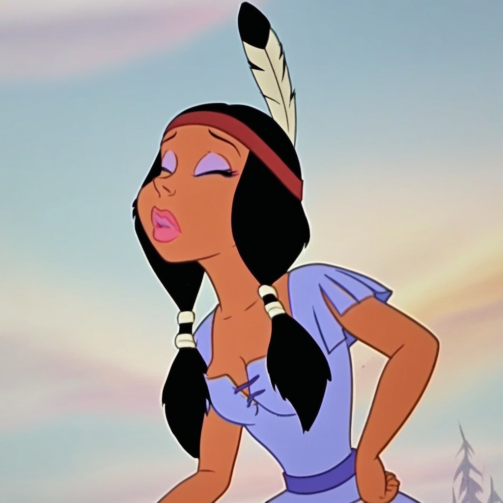 ha-tschi,  native america girl,  character from asterix conquers america on Tensor.Art