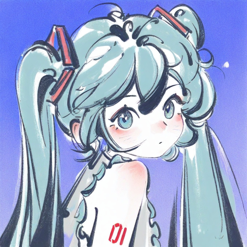 1girl,  hatsune miku,  upper body on Tensor.Art
