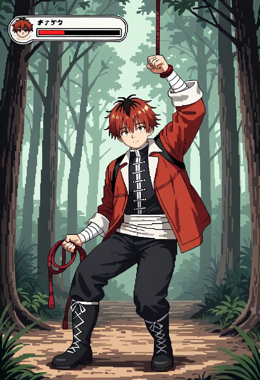1boy,  pixel art,  stark \(sousou no frieren\) on Tensor.Art