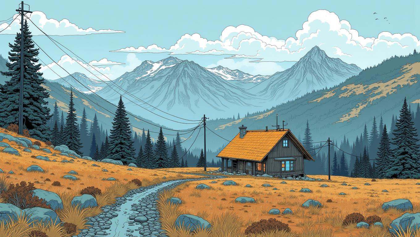 A cottage in a mountain landscape on Tensor.Art