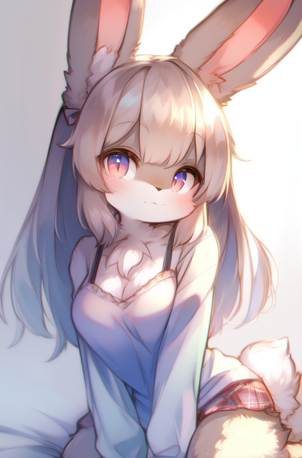 looking at viewer,  furry,  bunny gril on Tensor.Art