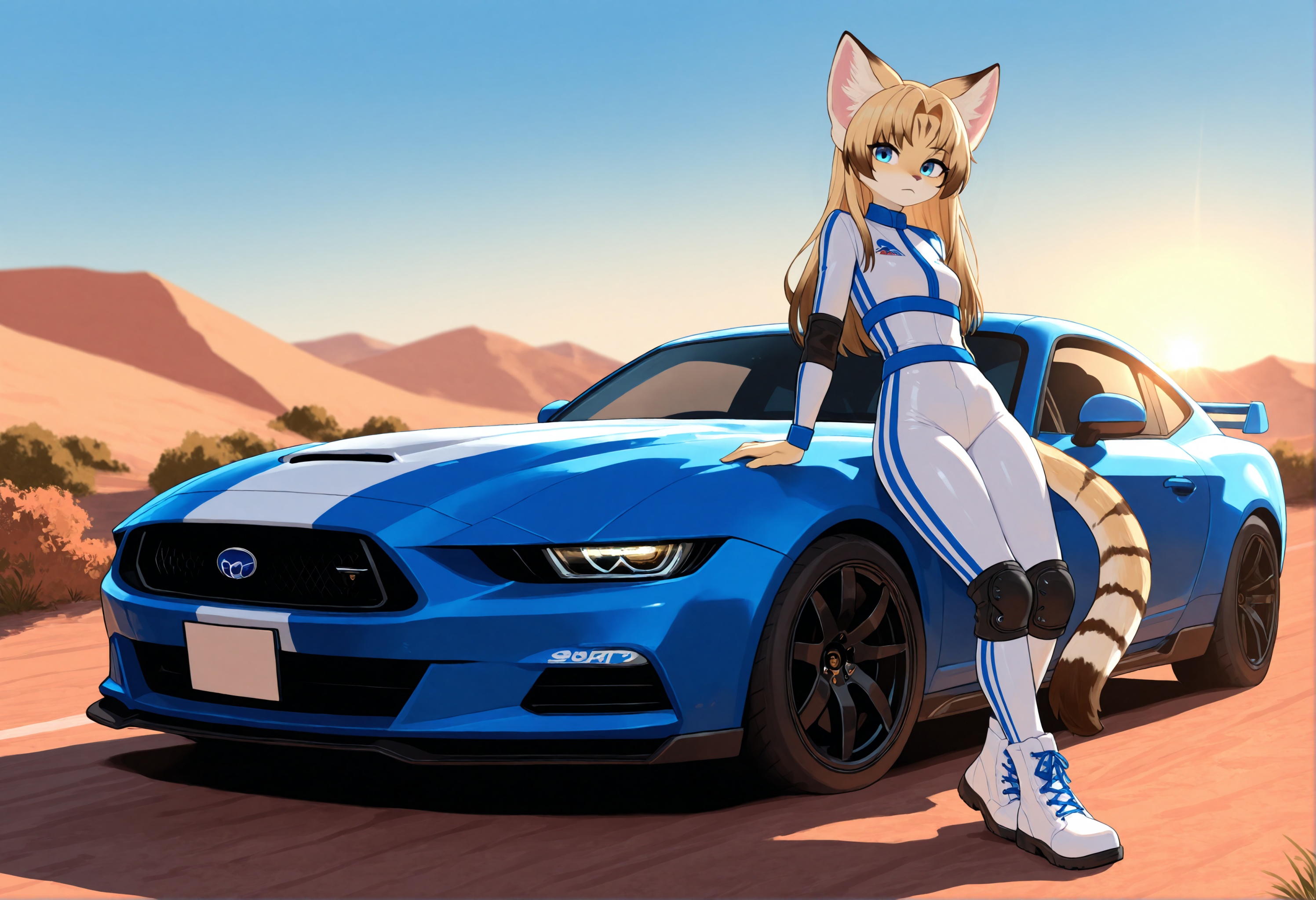 anthro,  sand cat,  female on Tensor.Art