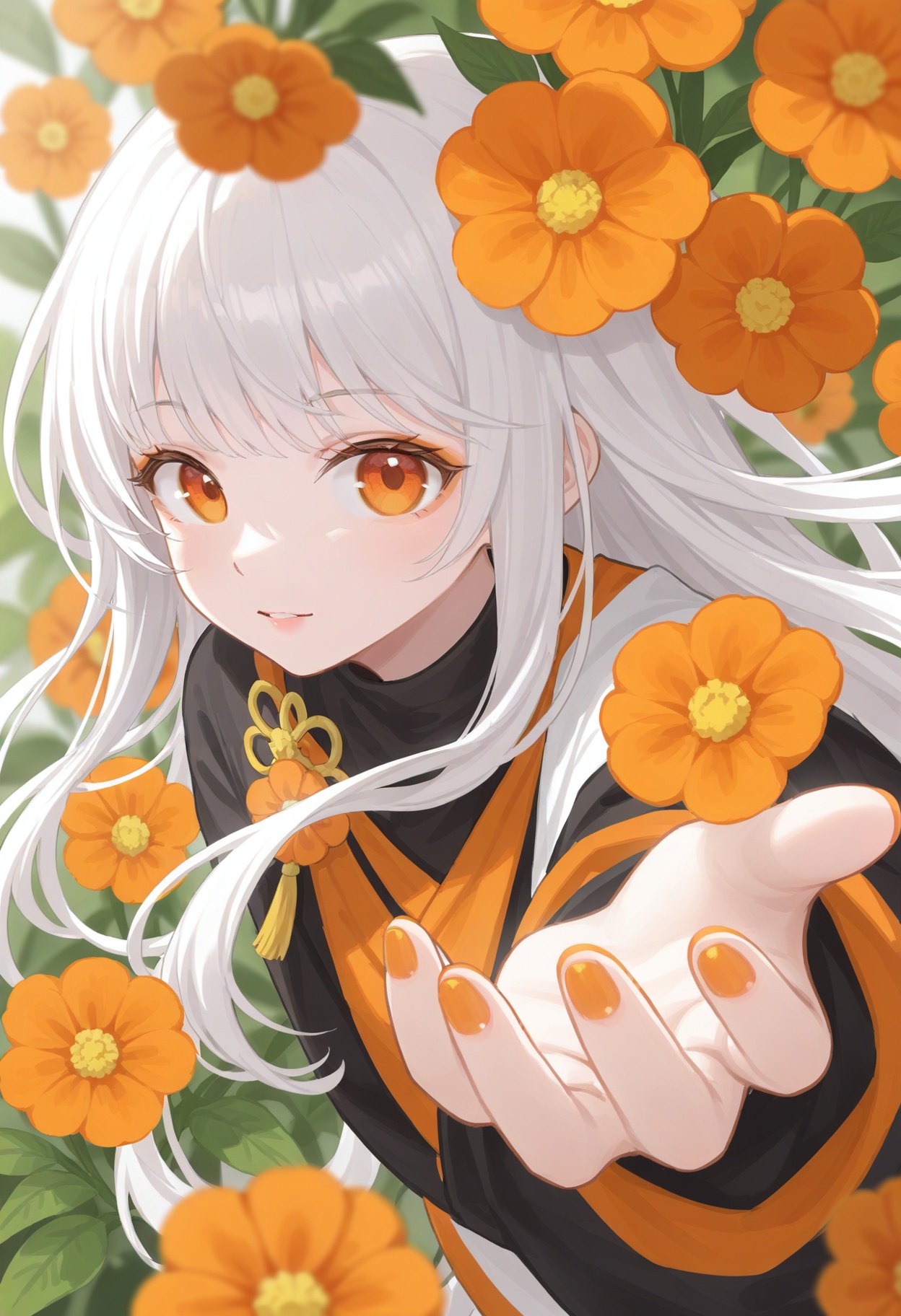 1girl,  solo,  orange eyes on Tensor.Art