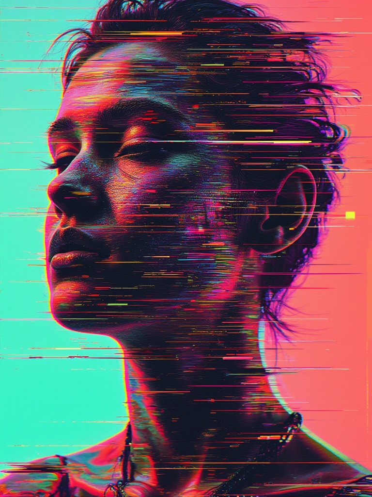 an absurd glitch,  blending shape and reality. gl1tchc0re on Tensor.Art